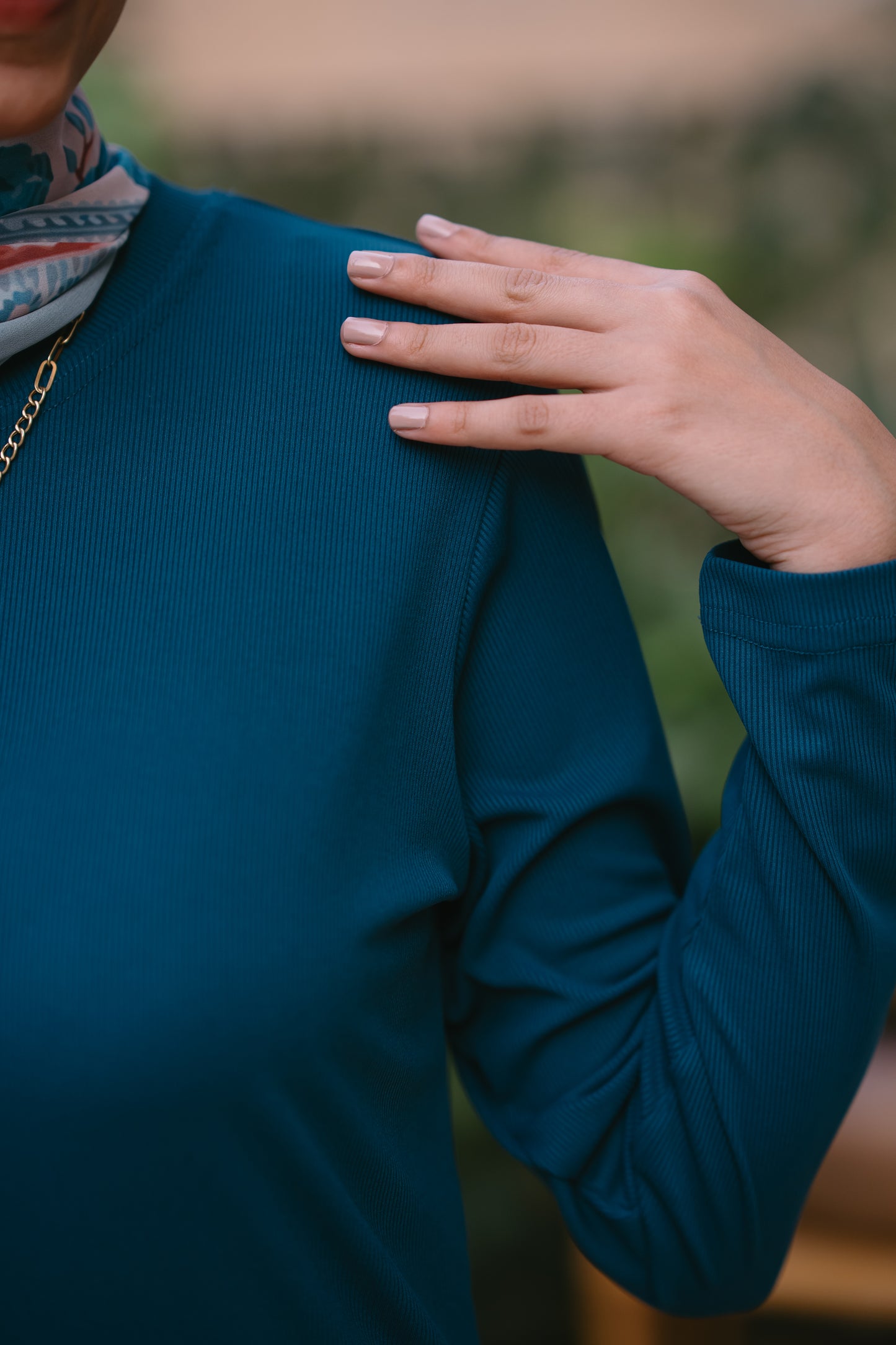 Nasaya soft breeze ribbed Set "Pants & blouse" teal