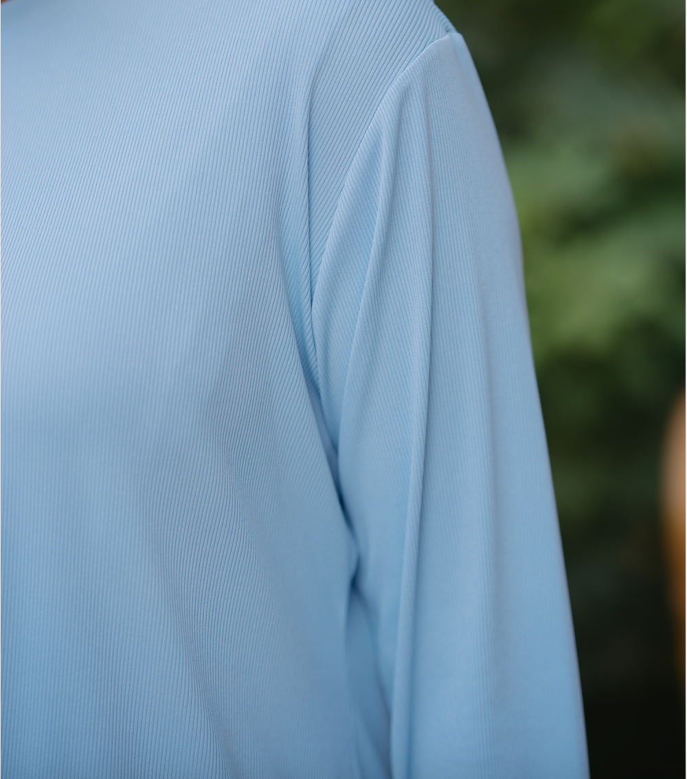 Nasaya soft breeze blue ribbed blouse