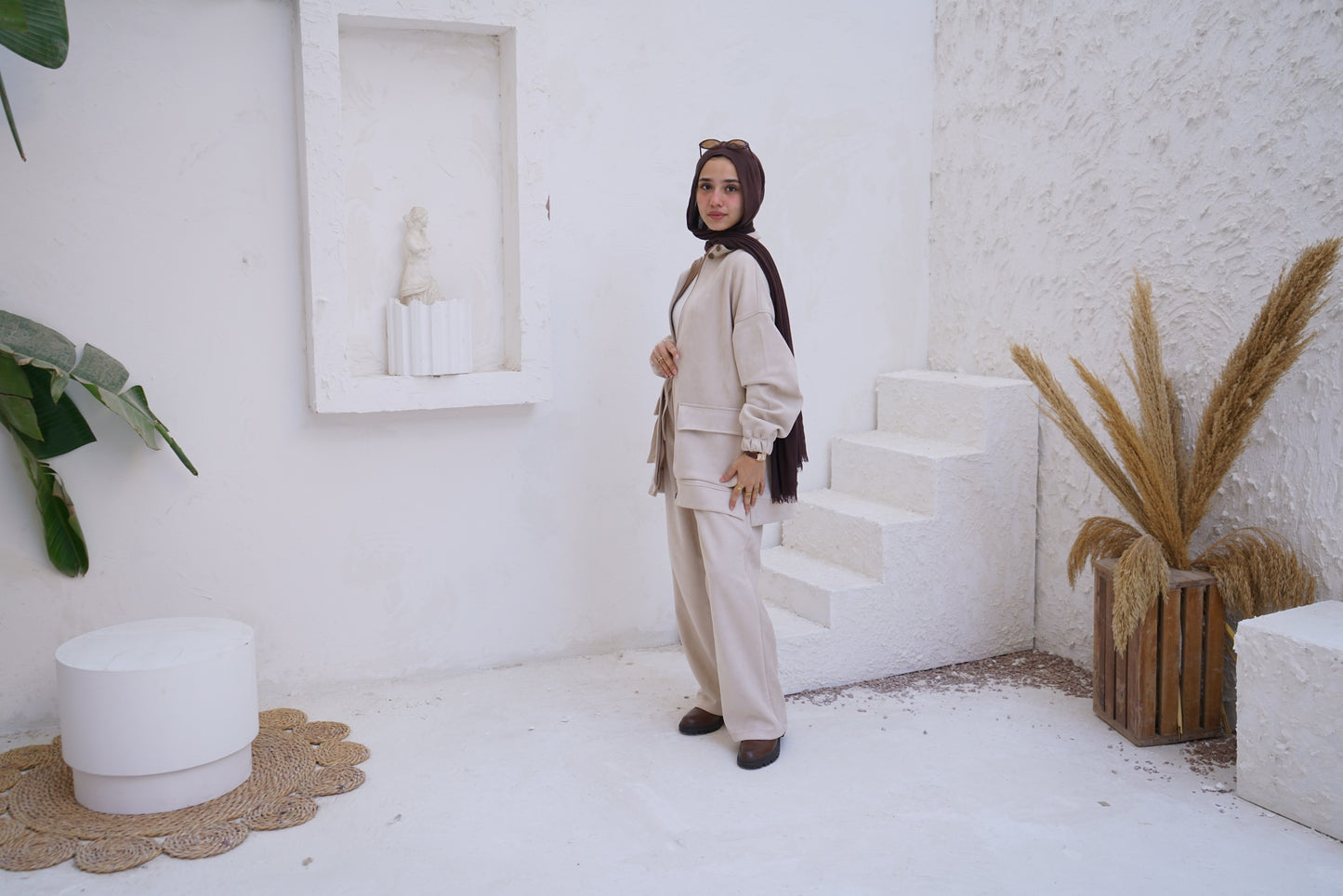 Nasaya Aurora beige Set "Pants & Jacket"