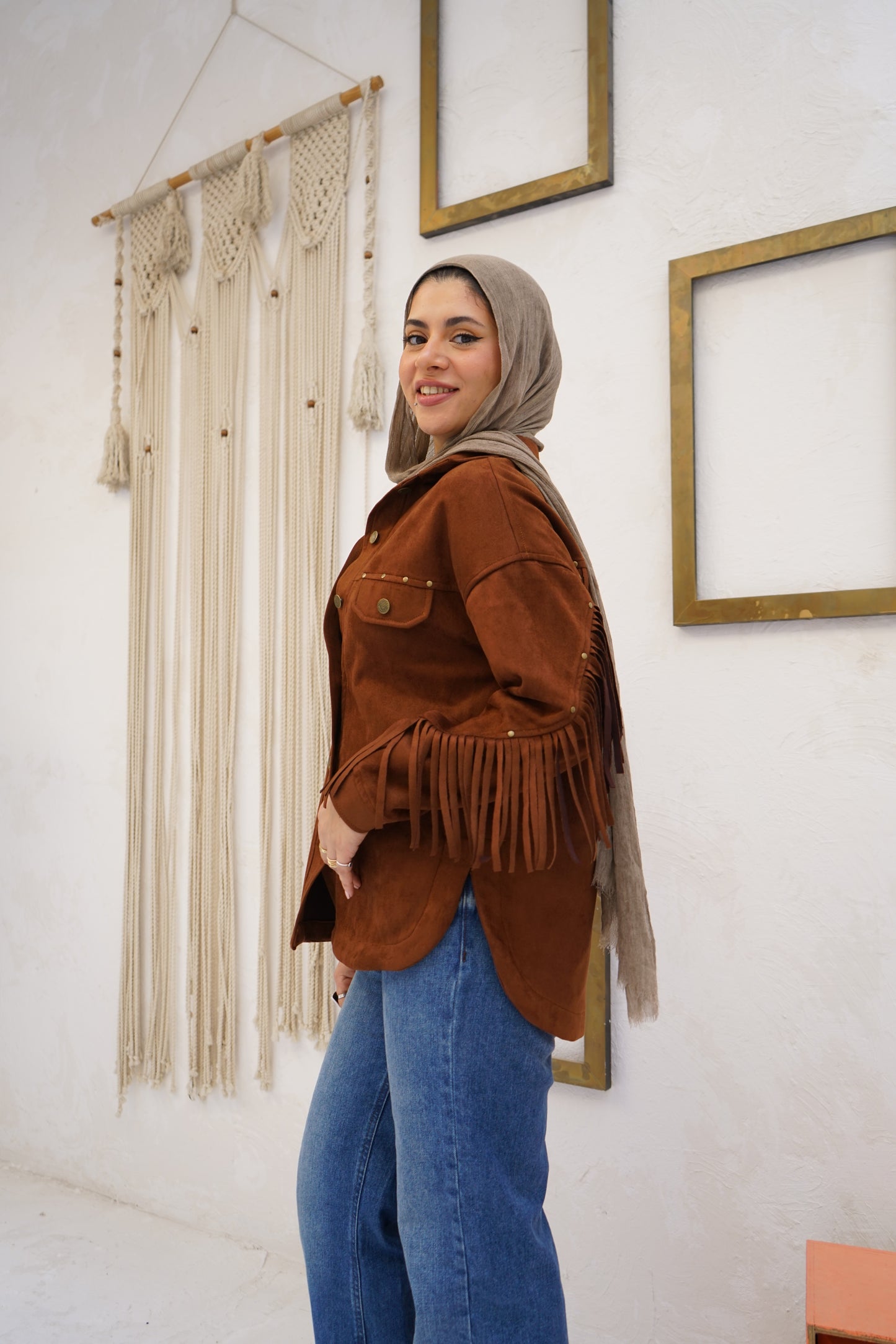 Nasaya modern west dark caramel Jacket