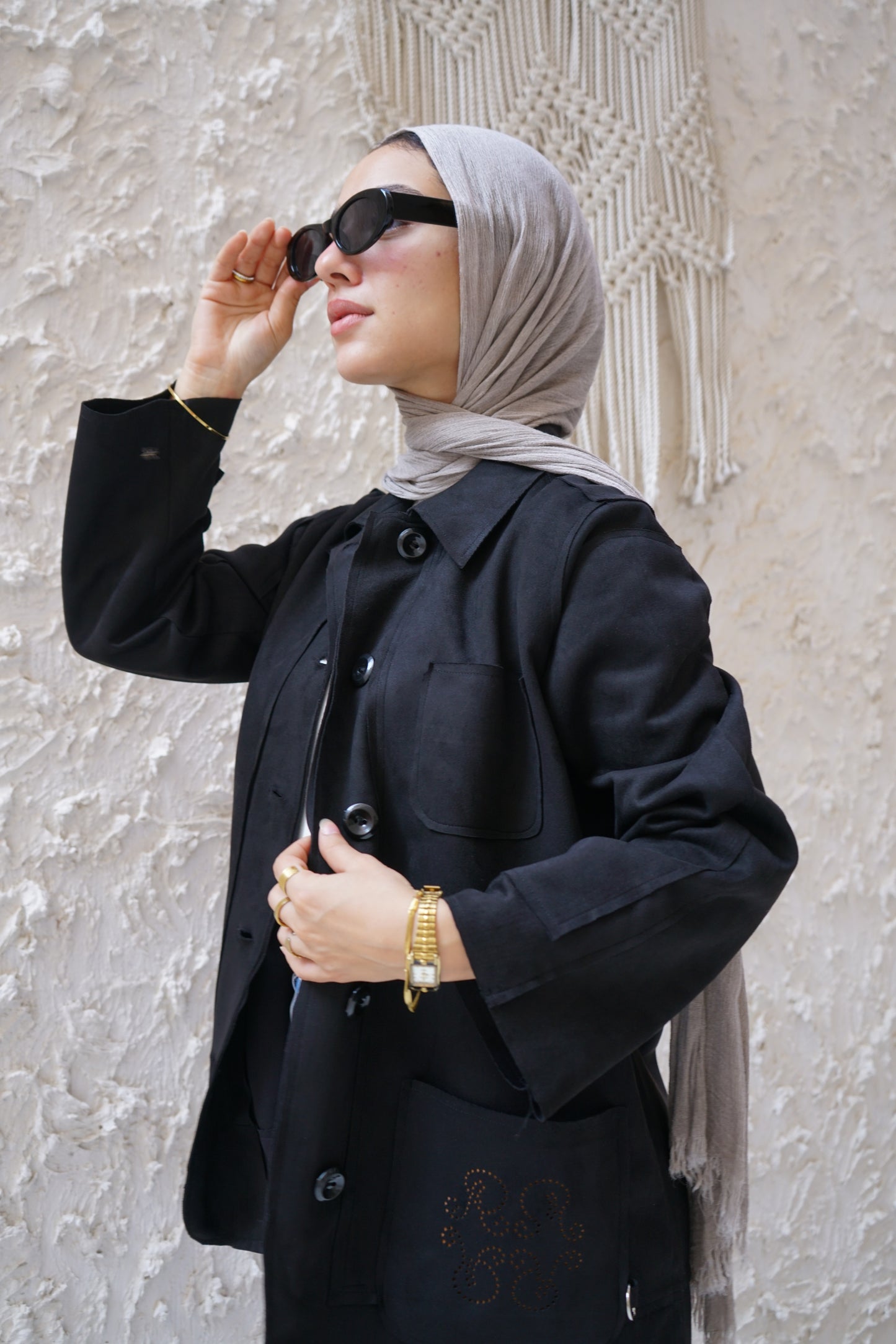 Nasaya classic chamois black Jacket