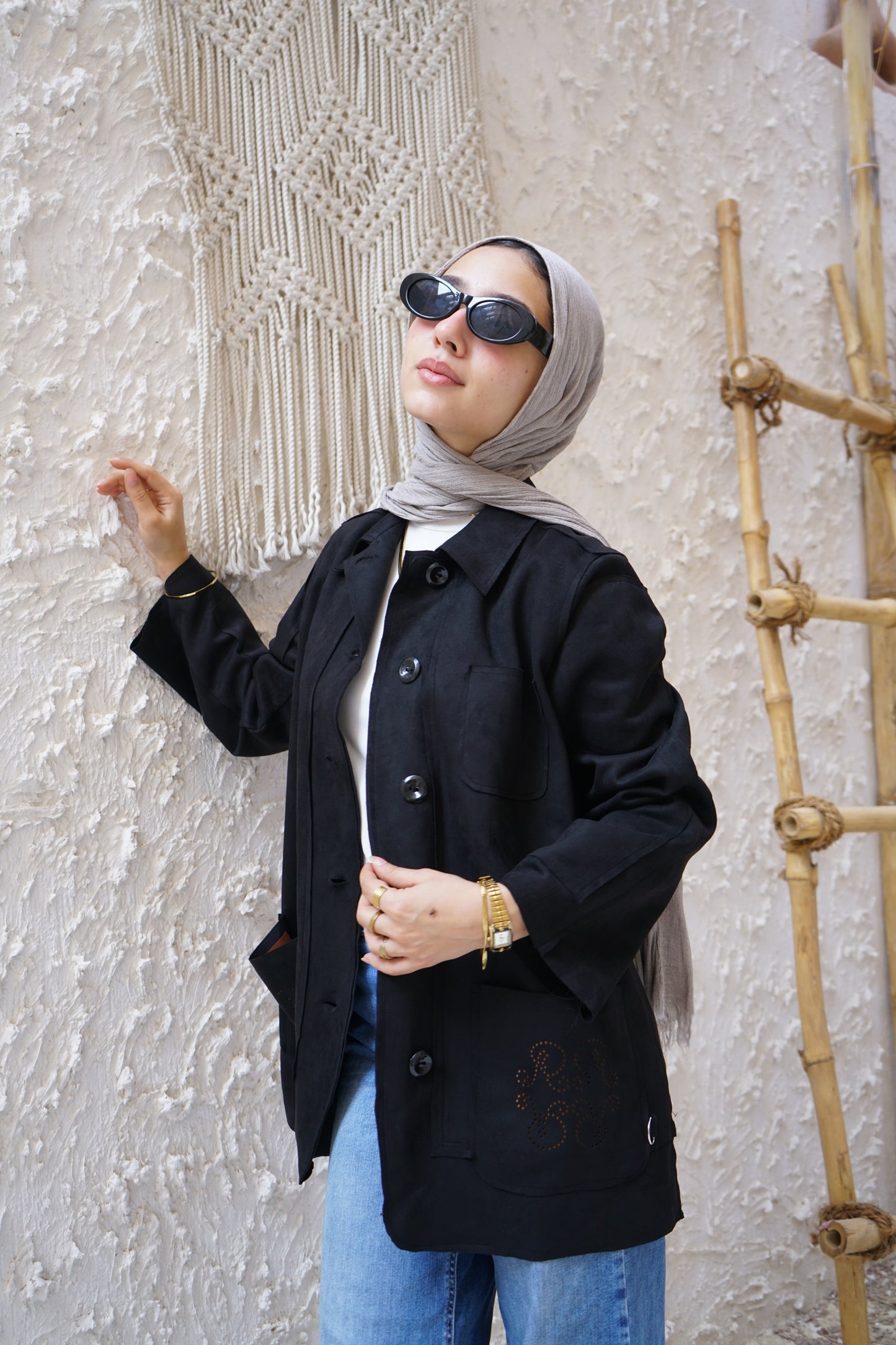 Nasaya classic chamois black Jacket