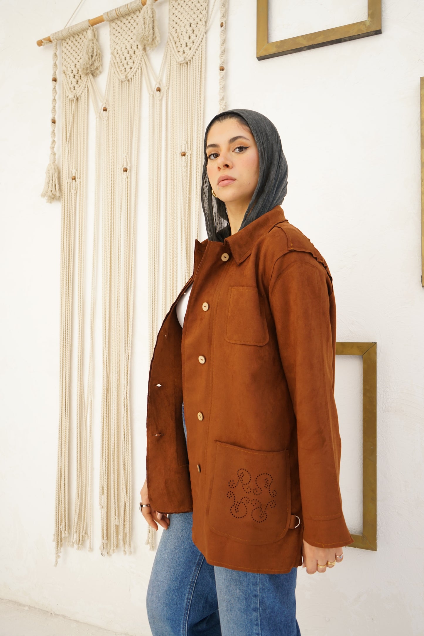 Nasaya classic chamois dark caramel Jacket