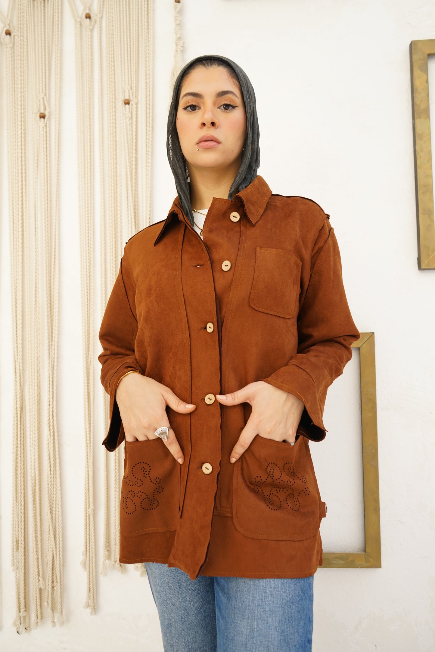 Nasaya classic chamois dark caramel Jacket