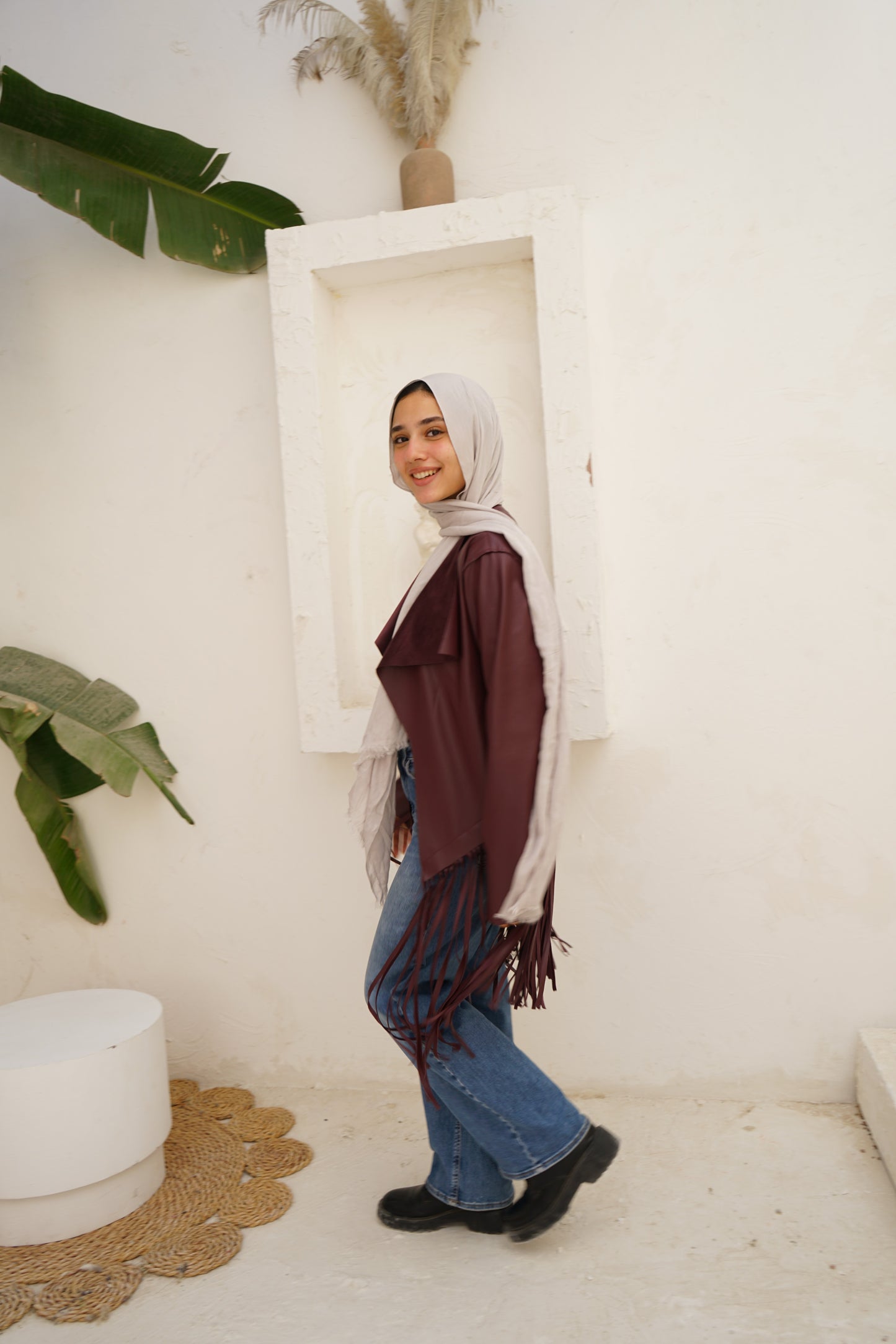 Nasaya Sierra leather burgundy Jacket