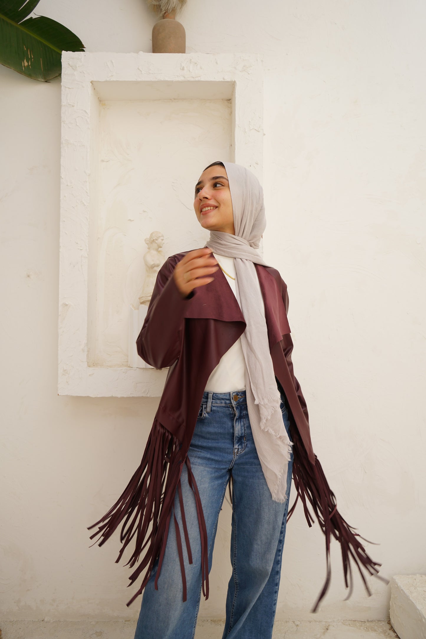 Nasaya Sierra leather burgundy Jacket