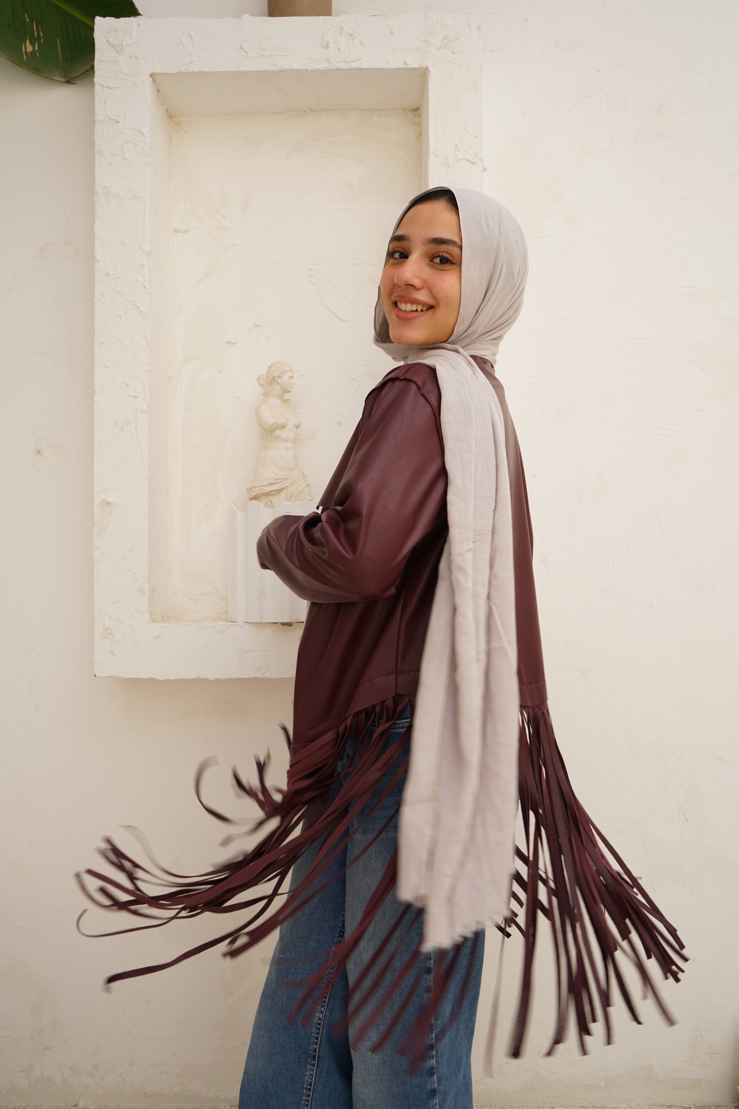 Nasaya Sierra leather burgundy Jacket