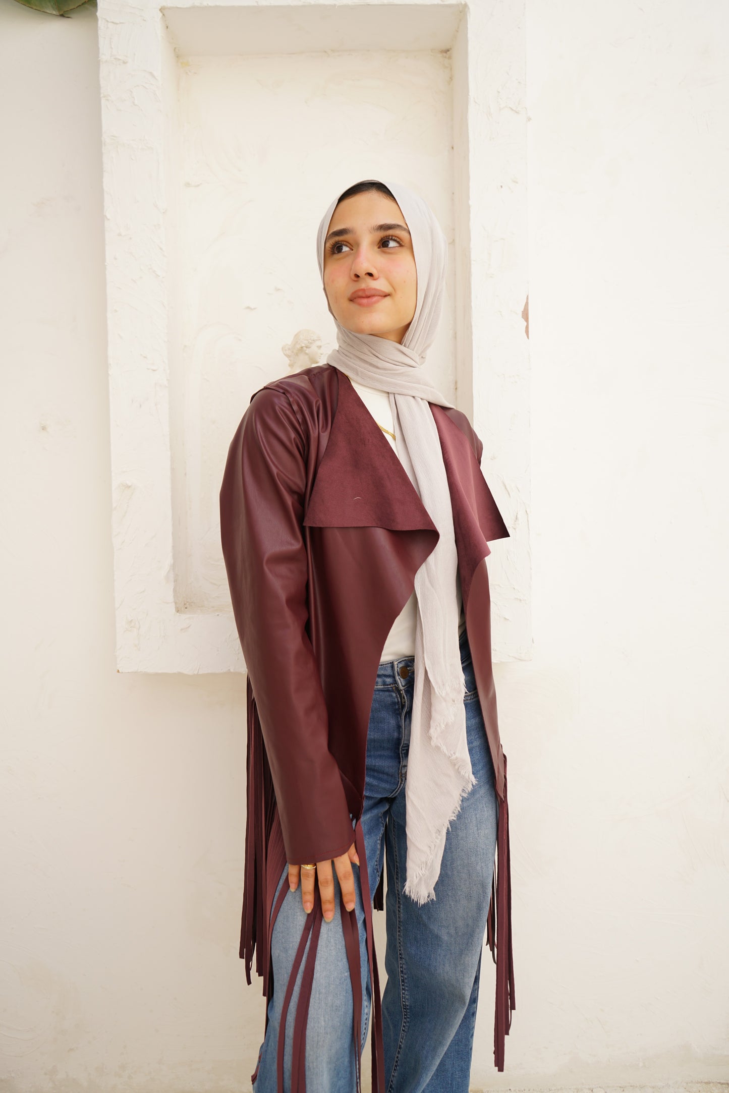 Nasaya Sierra leather burgundy Jacket