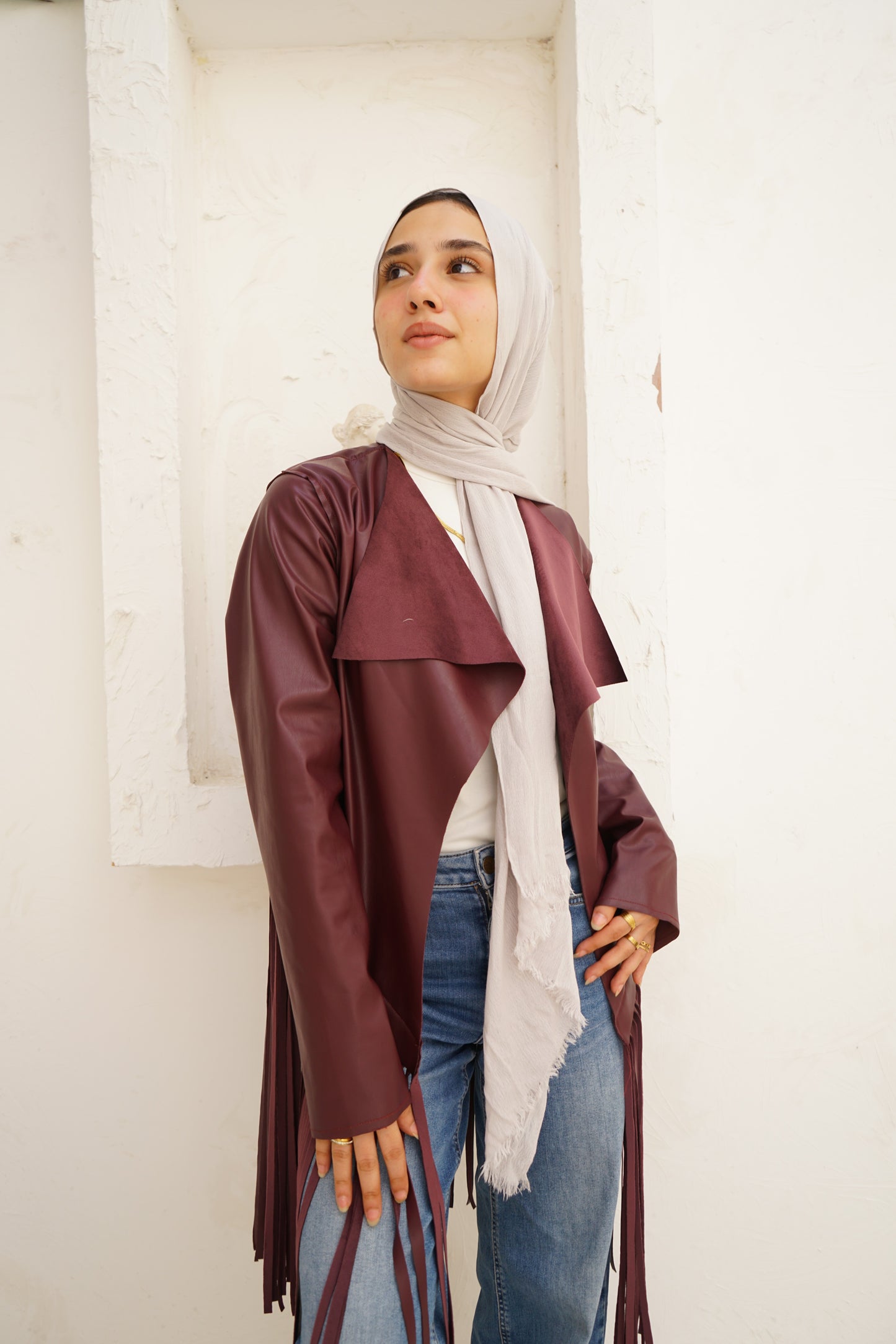 Nasaya Sierra leather burgundy Jacket