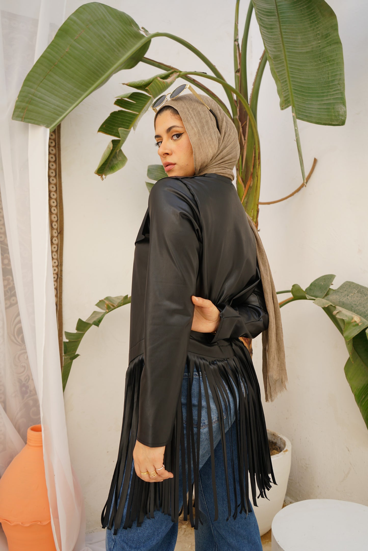 Nasaya Sierra leather black Jacket