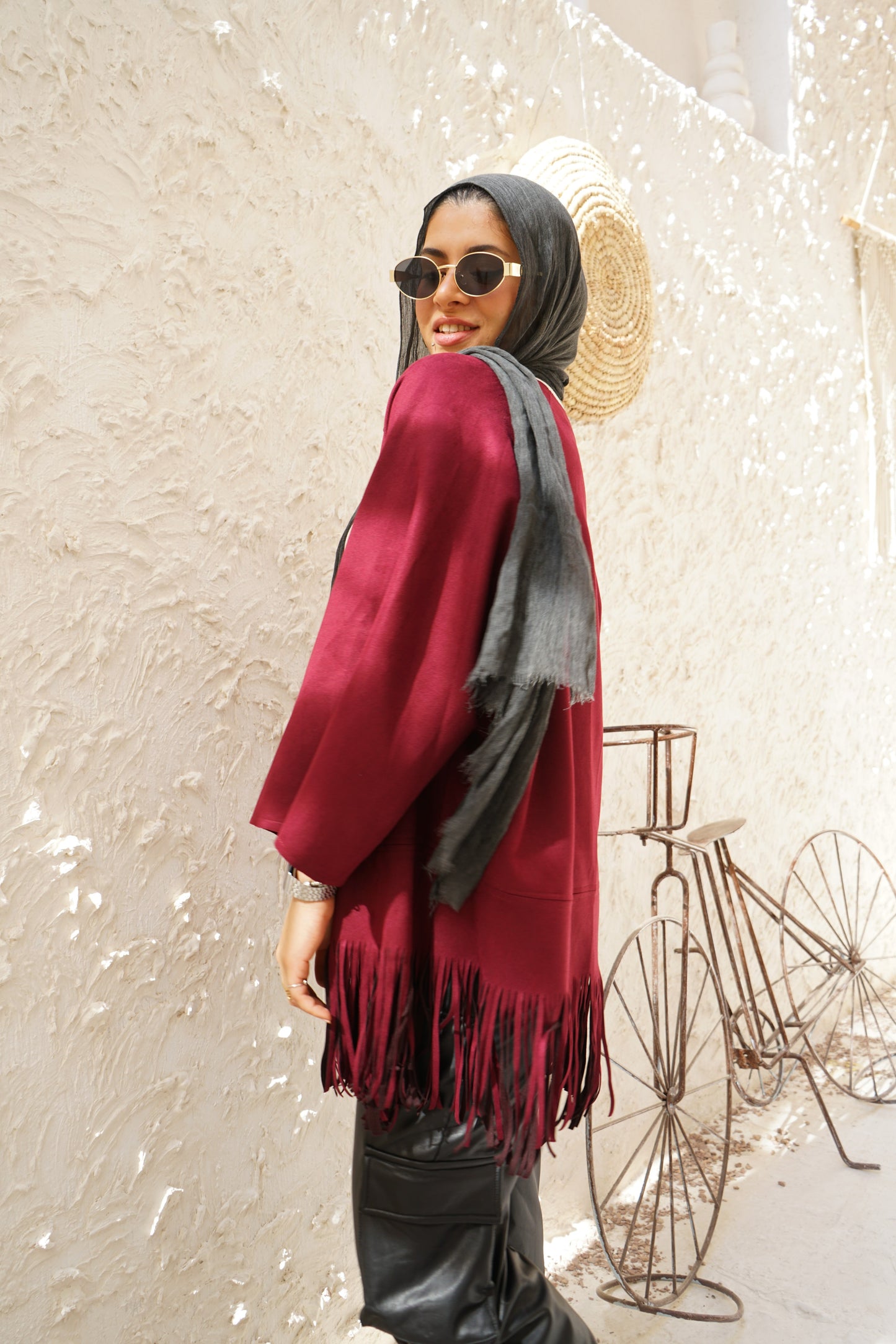Nasaya Chamois K Burgundy Kimono one size