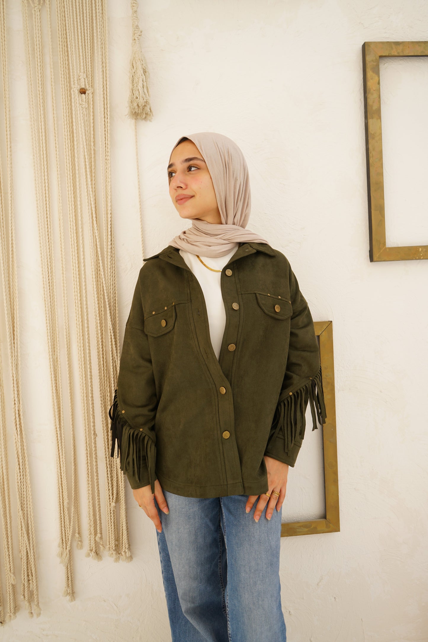 Nasaya modern west olive Jacket