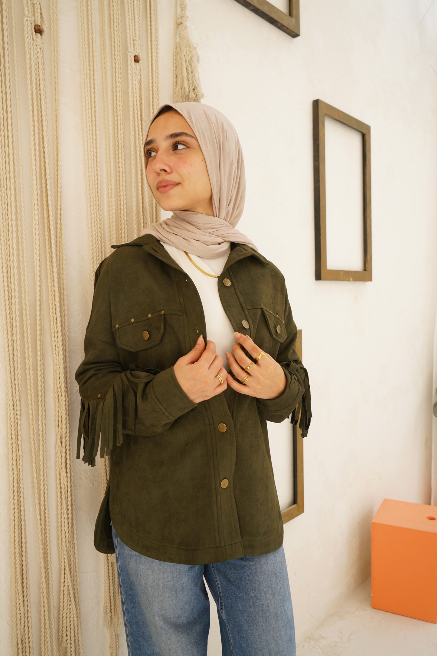 Nasaya modern west olive Jacket