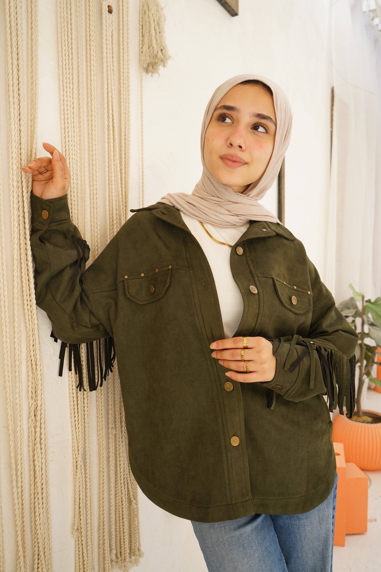 Nasaya modern west olive Jacket