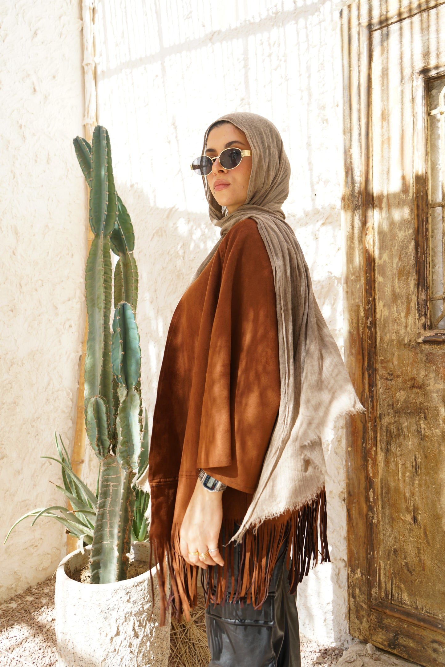 Nasaya Chamois K coffee Kimono one size