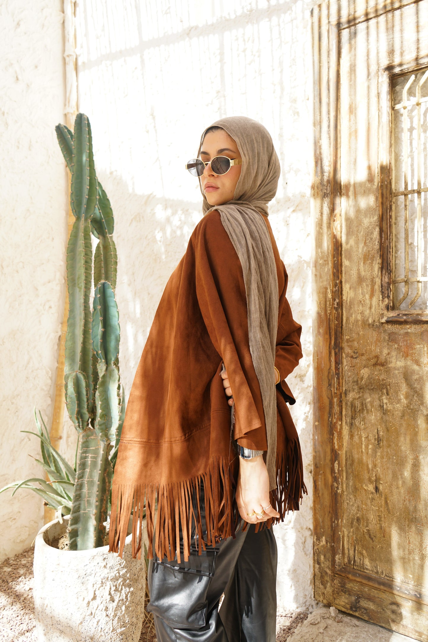 Nasaya Chamois K coffee Kimono one size