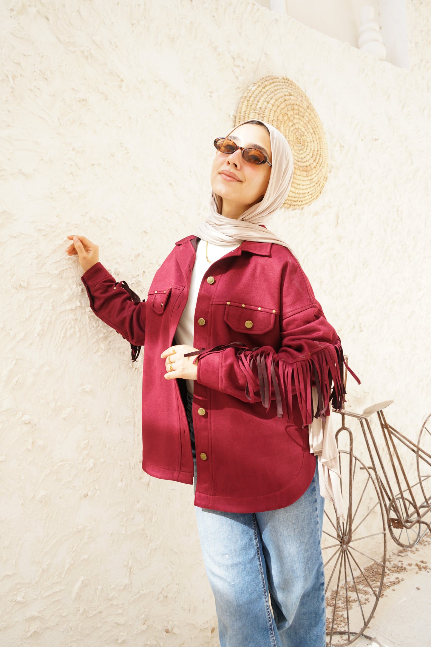 Nasaya modern west burgundy Jacket