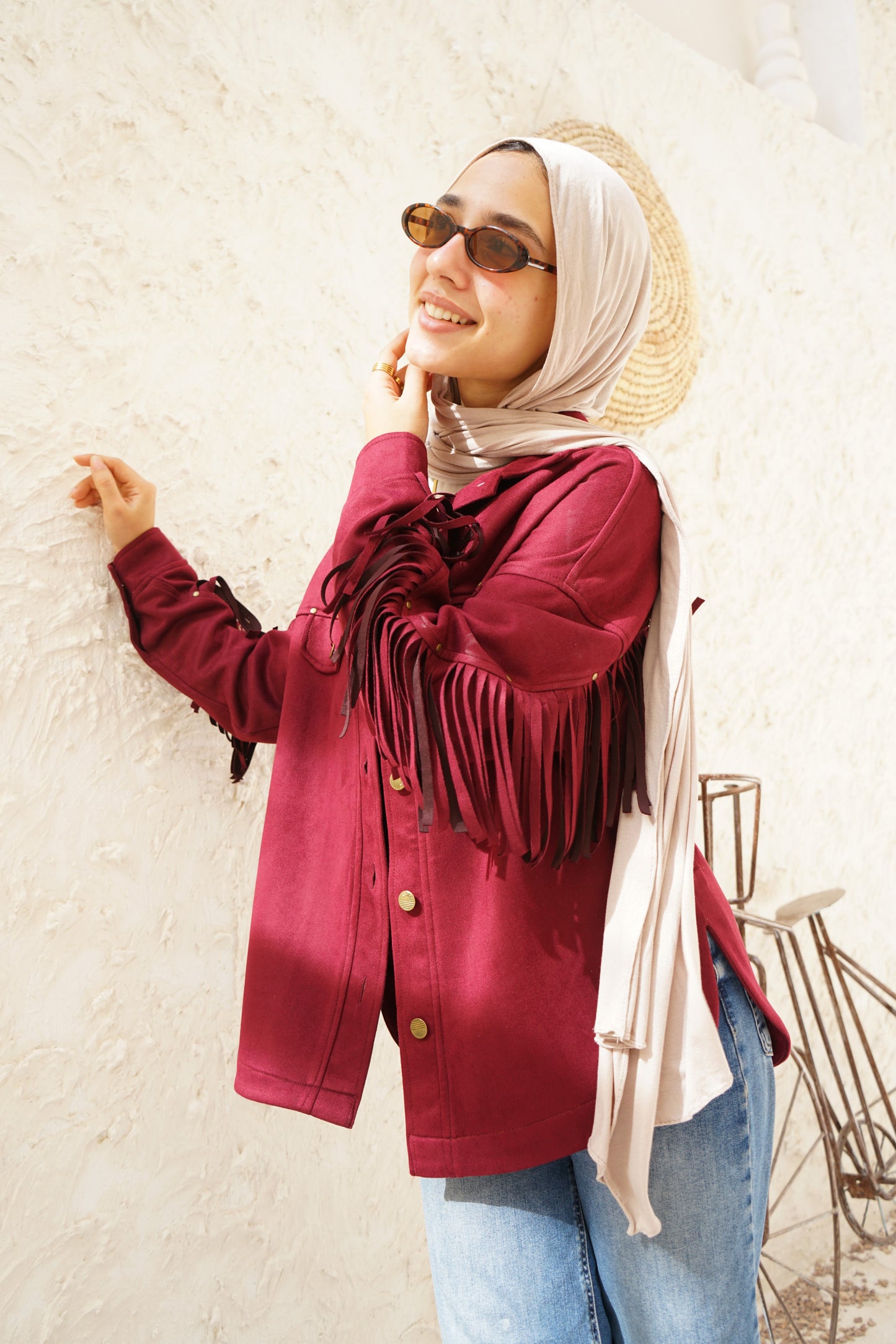 Nasaya modern west burgundy Jacket