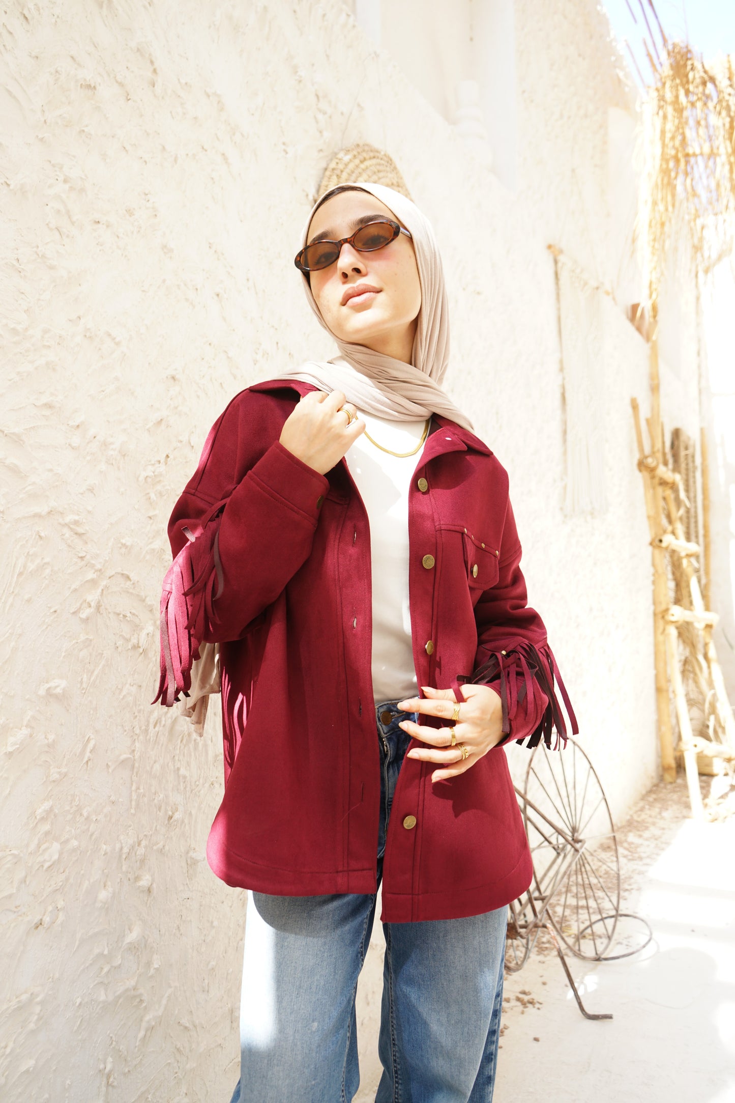 Nasaya modern west burgundy Jacket