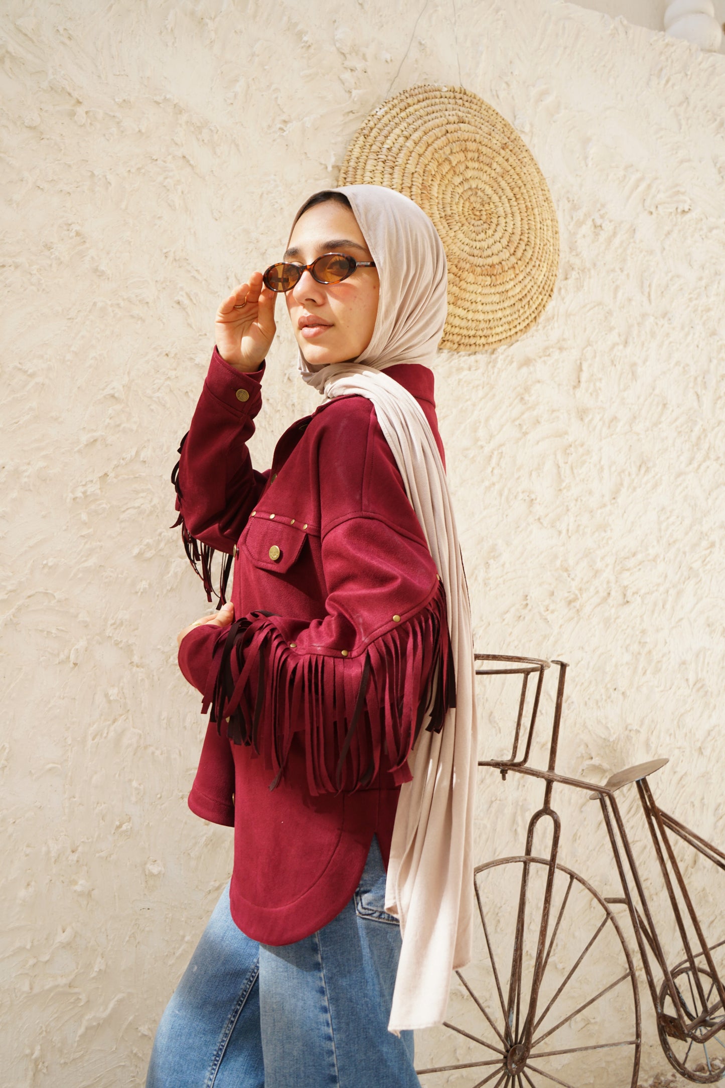 Nasaya modern west burgundy Jacket