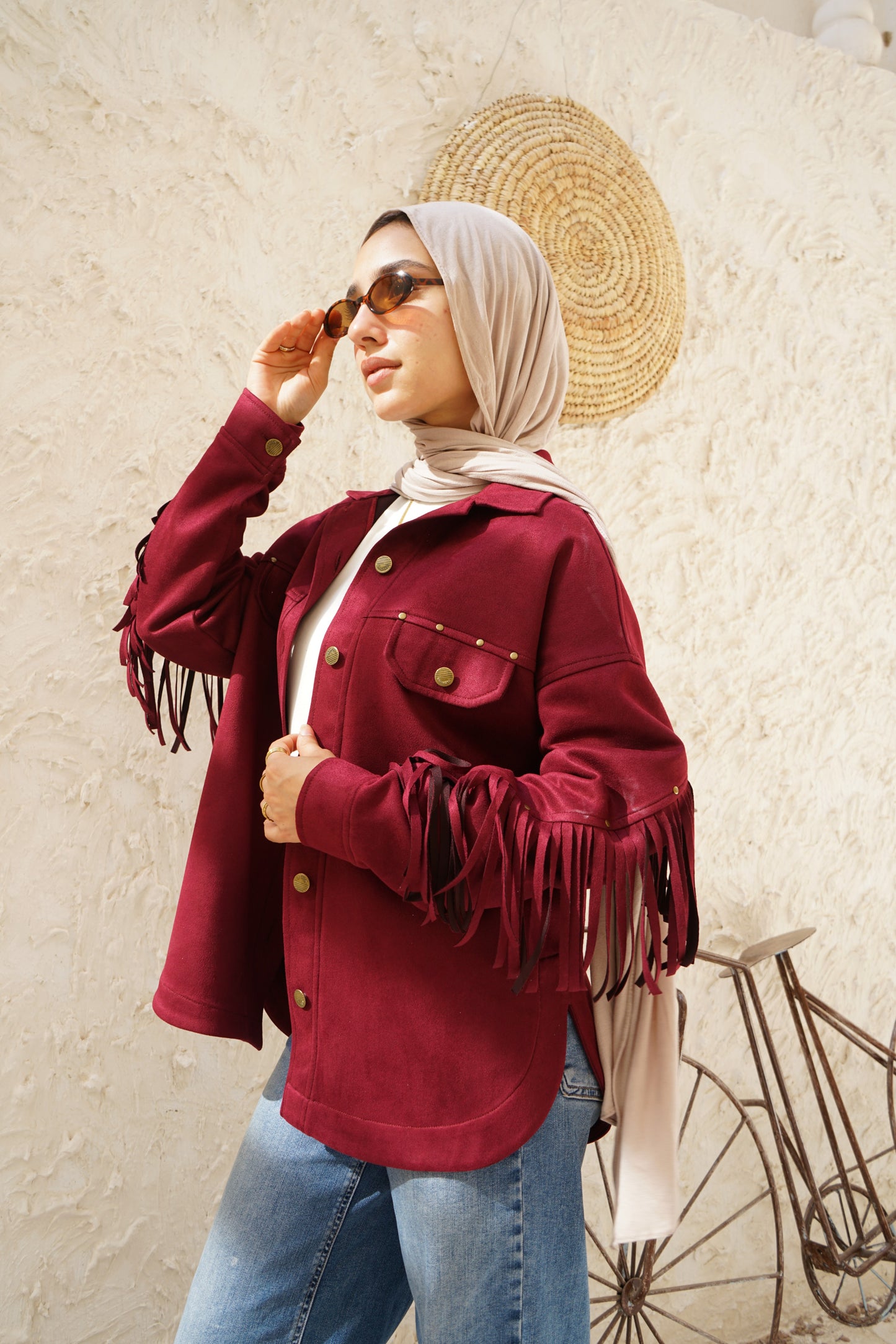 Nasaya modern west burgundy Jacket